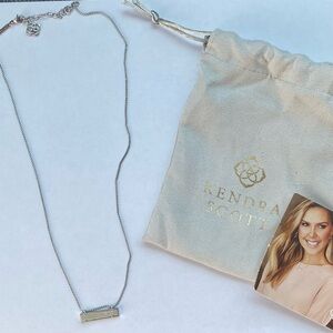 Kendra Scott White Drusy Silver Bar Necklace